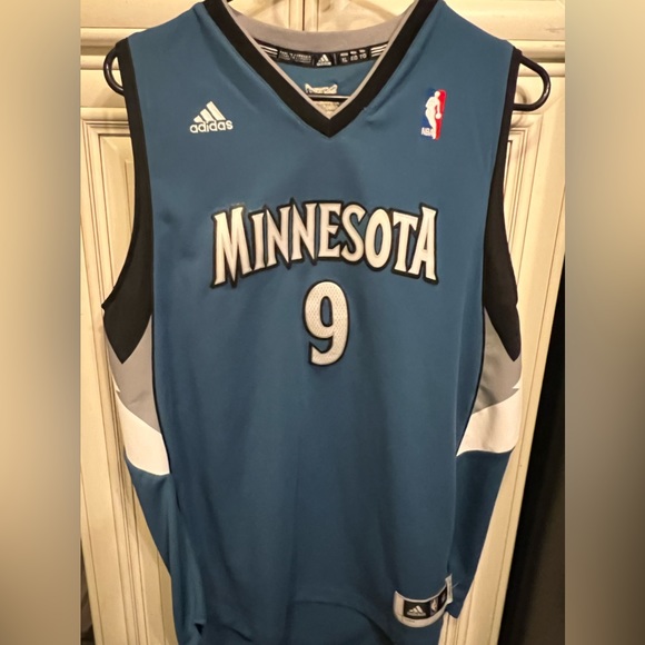 NBA MINNESOTA TIMBERWOLVES BASKETBALL SHIRT JERSEY ADIDAS #9 RICKY RUBIO XL - Picture 1 of 12